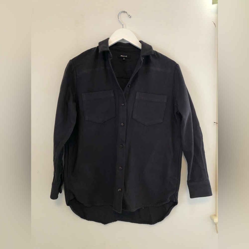NWT, Madewell moleskin Sunday flannel with pockets, charcoal black